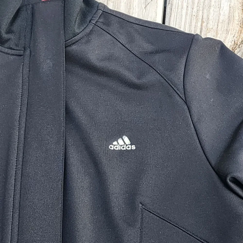 Black Womens Adidas Sz Medium Clima365 Full Zip Track Running Training Jacket